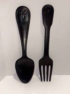 Hobby Lobby Large Dark Brown Decorative Spoon and Fork Wall Set